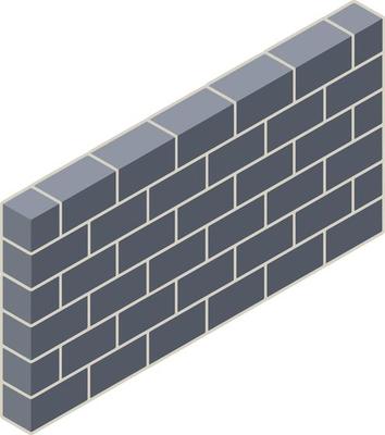 Brick stairs to the top. Construction of buildings. Material for repair. Isometric view