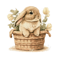 Pâques lapin panier clipart png