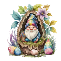 Easter Gnome and Eggs Basket Sublimation Design png