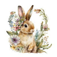 Aquarell Frühling Hase Sublimation Design Illustration png