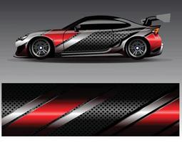 Car wrap design vector. Graphic abstract stripe racing background kit designs for wrap vehicle  race car  rally  adventure and livery vector