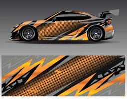 Car wrap design vector. Graphic abstract stripe racing background kit designs for wrap vehicle  race car  rally  adventure and livery vector