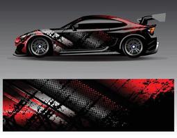 Car wrap design vector. Graphic abstract stripe racing background kit designs for wrap vehicle  race car  rally  adventure and livery vector