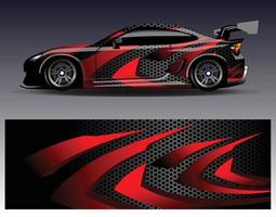 Car wrap design vector. Graphic abstract stripe racing background kit designs for wrap vehicle  race car  rally  adventure and livery vector