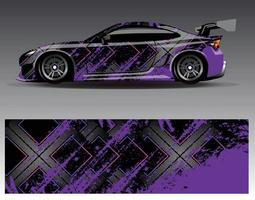 Car wrap design vector. Graphic abstract stripe racing background kit designs for wrap vehicle  race car  rally  adventure and livery vector