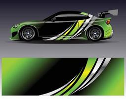 Car wrap design vector. Graphic abstract stripe racing background kit designs for wrap vehicle  race car  rally  adventure and livery vector