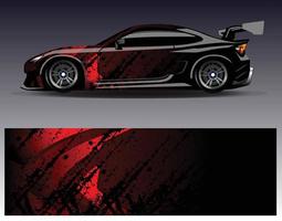 Car wrap design vector. Graphic abstract stripe racing background kit designs for wrap vehicle  race car  rally  adventure and livery vector