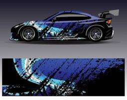 Car wrap design vector. Graphic abstract stripe racing background kit designs for wrap vehicle  race car  rally  adventure and livery vector