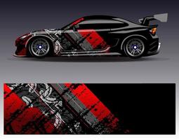 Car wrap design vector. Graphic abstract stripe racing background kit designs for wrap vehicle  race car  rally  adventure and livery vector