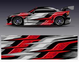 Car wrap design vector. Graphic abstract stripe racing background kit designs for wrap vehicle  race car  rally  adventure and livery vector