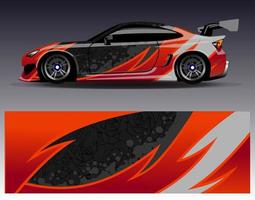 Car wrap design vector. Graphic abstract stripe racing background kit designs for wrap vehicle  race car  rally  adventure and livery vector