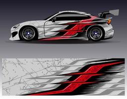 Car wrap design vector. Graphic abstract stripe racing background kit designs for wrap vehicle  race car  rally  adventure and livery vector