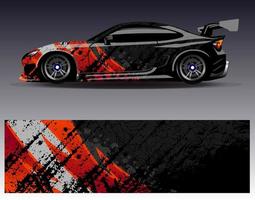 Car wrap design vector. Graphic abstract stripe racing background kit designs for wrap vehicle  race car  rally  adventure and livery vector