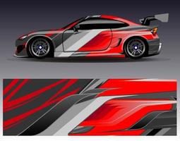 Car wrap design vector. Graphic abstract stripe racing background kit designs for wrap vehicle  race car  rally  adventure and livery vector