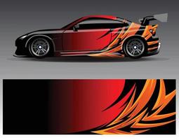 Car wrap design vector. Graphic abstract stripe racing background kit designs for wrap vehicle  race car  rally  adventure and livery vector