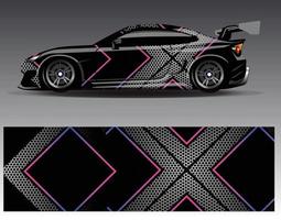 Car wrap design vector. Graphic abstract stripe racing background kit designs for wrap vehicle  race car  rally  adventure and livery vector