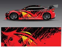 Car wrap design vector. Graphic abstract stripe racing background kit designs for wrap vehicle  race car  rally  adventure and livery vector