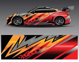 Car wrap design vector. Graphic abstract stripe racing background kit designs for wrap vehicle  race car  rally  adventure and livery vector