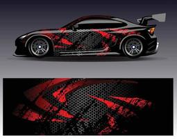 Car wrap design vector. Graphic abstract stripe racing background kit designs for wrap vehicle  race car  rally  adventure and livery vector