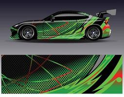 Car wrap design vector. Graphic abstract stripe racing background kit designs for wrap vehicle  race car  rally  adventure and livery vector