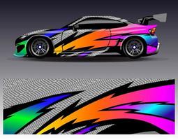 Car wrap design vector. Graphic abstract stripe racing background kit designs for wrap vehicle  race car  rally  adventure and livery vector