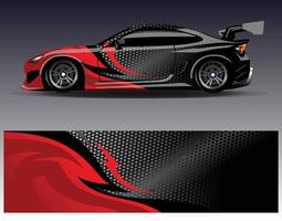 Car wrap design vector. Graphic abstract stripe racing background kit designs for wrap vehicle  race car  rally  adventure and livery vector