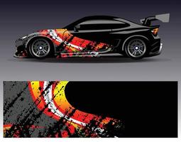 Car wrap design vector. Graphic abstract stripe racing background kit designs for wrap vehicle  race car  rally  adventure and livery vector