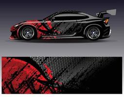 Car wrap design vector. Graphic abstract stripe racing background kit designs for wrap vehicle  race car  rally  adventure and livery vector