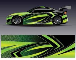 Car wrap design vector. Graphic abstract stripe racing background kit designs for wrap vehicle  race car  rally  adventure and livery vector