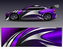 Car wrap design vector. Graphic abstract stripe racing background kit designs for wrap vehicle  race car  rally  adventure and livery vector