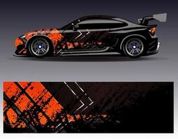 Car wrap design vector. Graphic abstract stripe racing background kit designs for wrap vehicle  race car  rally  adventure and livery vector