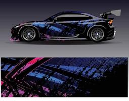 Car wrap design vector. Graphic abstract stripe racing background kit designs for wrap vehicle  race car  rally  adventure and livery vector