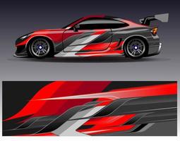 Car wrap design vector. Graphic abstract stripe racing background kit designs for wrap vehicle  race car  rally  adventure and livery vector