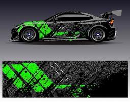 Car wrap design vector. Graphic abstract stripe racing background kit designs for wrap vehicle  race car  rally  adventure and livery vector