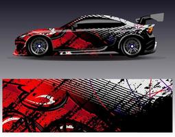 Car wrap design vector. Graphic abstract stripe racing background kit designs for wrap vehicle  race car  rally  adventure and livery vector