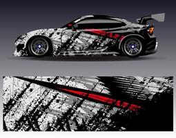 Car wrap design vector. Graphic abstract stripe racing background kit designs for wrap vehicle  race car  rally  adventure and livery vector