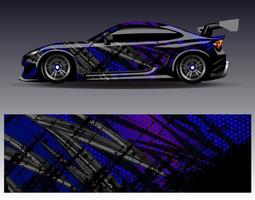 Car wrap design vector. Graphic abstract stripe racing background kit designs for wrap vehicle  race car  rally  adventure and livery vector