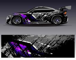 Car wrap design vector. Graphic abstract stripe racing background kit designs for wrap vehicle  race car  rally  adventure and livery vector