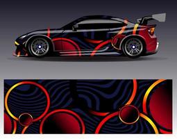 Car wrap design vector. Graphic abstract stripe racing background kit designs for wrap vehicle  race car  rally  adventure and livery vector