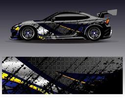 Car wrap design vector. Graphic abstract stripe racing background kit designs for wrap vehicle  race car  rally  adventure and livery vector