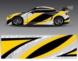 Car wrap design vector. Graphic abstract stripe racing background kit designs for wrap vehicle  race car  rally  adventure and livery vector