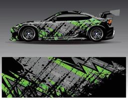 Car wrap design vector. Graphic abstract stripe racing background kit designs for wrap vehicle  race car  rally  adventure and livery vector