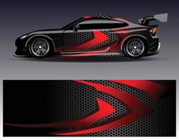 Car wrap design vector. Graphic abstract stripe racing background kit designs for wrap vehicle  race car  rally  adventure and livery vector