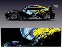 Car wrap design vector. Graphic abstract stripe racing background kit designs for wrap vehicle  race car  rally  adventure and livery vector