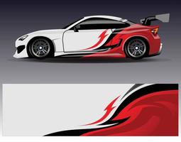 Car wrap design vector. Graphic abstract stripe racing background kit designs for wrap vehicle  race car  rally  adventure and livery vector