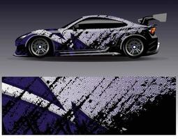 Car wrap design vector. Graphic abstract stripe racing background kit designs for wrap vehicle  race car  rally  adventure and livery vector