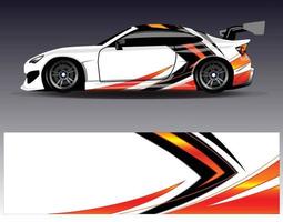 Car wrap design vector. Graphic abstract stripe racing background kit designs for wrap vehicle  race car  rally  adventure and livery vector