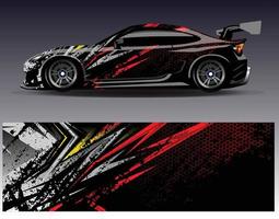 Car wrap design vector. Graphic abstract stripe racing background kit designs for wrap vehicle  race car  rally  adventure and livery vector