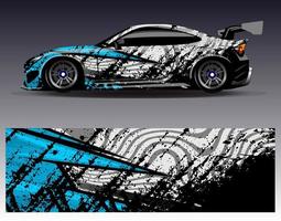 Car wrap design vector. Graphic abstract stripe racing background kit designs for wrap vehicle  race car  rally  adventure and livery vector