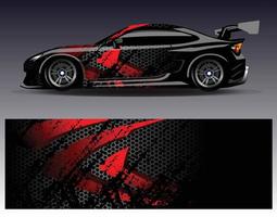 Car wrap design vector. Graphic abstract stripe racing background kit designs for wrap vehicle  race car  rally  adventure and livery vector